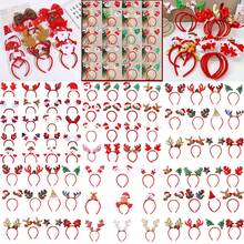 12pcs Mixed Christmas Headbands - Holiday Plastic Headbands With Santa Claus, Snowman And Reindeer Horn Decorations, Suitable For Christmas Party Decor, Best Choice For Christmas