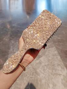 1 pieza Serie Diamante (Diamante Blanco) Cepillo de aire con cojín de rhinestone brillante y de moda, cepillo de aire rizado y esponjoso, peine de masaje anti-estático para uso seco/húmedo en el hogar, cepillo de cabello de nicho Y2K, cepillo grande y esponjoso para flequillo para mujeres, multicolor con rhinestones, regalo de cumpleaños, fiesta, vacaciones, Año Nuevo, San Valentín, Ramadán, arte decorativo de diamantes - Multicolor - Ver 12