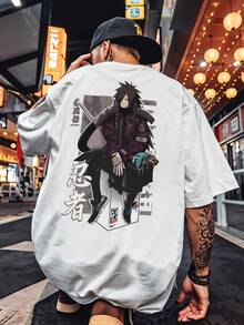 Oversized T-Shirt Streetwear Academia Naru Madara Uchiha Sharingan Pain Anime REF 7285 VEST NERD - 白色 - 查看 5