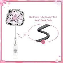 1 Peça Clipe Versátil de Crachá, Crachá Acrílico Personalizado com Contas Verdes para Crachá de Identificação, Carretel de Crachá Retrátil Divertido para Enfermeira, Porta-Cartão de Nome Prático para Enfermeiras, Equipe Médica, Médicos, Estudantes, Professores, Trabalhadores de Escritório, Homens e Mulheres, Ótimo Presente para Família e Amigos - Pérola Verde Ganso