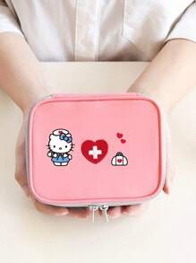 Sanrio Hello Kitty Cartoon Printed Travel Storage Bag, Love Emergency Rescue Bag, Small Medicine Package, Epidemic Prevention Bag, Korean Style Storage Medical Bag Travel Essentials For Holiday Vacation Back To School Stuff Medicine Organizer Emergency Bag For School Emergency Kit Medicine Bag Pill Box Medicine Storage Bag For Travel For Outdoor Portable First Aid Bag