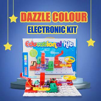 1 件儿童万圣节和圣诞节手摇供电电子积木套装，STEM 科学教育物理实验电子积木，ABS 和铜制成，PPTC 自动保险丝，可组装各种实用电路，易于学习电子知识并激发对科学知识的兴趣，提高动手能力并培养创造力（不含电池）