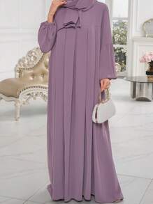 1pc Discounted Abaya (Without Headscarf), Suitable For Muslim/Islamic Women's Daily Wear, All Season - Multicolor - View 16