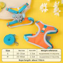 1set Cartoon Duckling Pet Harness And Leash Set, Suitable For Decorative Or Outdoor Use, Fits Cats And Small-Medium Dogs Traction Rope Duck Small Size Suitable For Small And Medium-Sized Pets