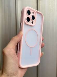 极简粉色磁吸防震哑光全包亚克力硬壳手机壳，兼容 17 Pro Max/17 Pro/17 Air/17/16/16 Pro Max/16 Plus/16 Pro/16 E/15/15 Pro Max/15 Pro/15 Plus/11/12/13/14 Pro Max/XS/XR/11 Pro/11 Pro Max/12 Pro/12 Pro Max/13 Pro/13 Pro Max/14 Pro/14 Pro Max，春日粉彩礼物 - 粉紅色-磁吸磨砂硬殼 - 查看 5