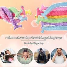 1/6/12/24/48 món đồ chơi giảm căng thẳng co giãn, đồ chơi cảm giác bằng dây co giãn nhiều màu sắc, quà tặng ngày thiếu nhi, phù hợp cho trẻ em và người lớn, bóp để giảm căng thẳng và thư giãn, quà tặng Halloween, Giáng sinh, Ngày lễ tình nhân, quà tặng trường học, màu sắc ngẫu nhiên - Nhiều màu - Xem 5