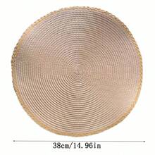 4 Stücke/6 Stücke/8 Stücke runde Tischsets mit abgerundeten Kanten, 6er Set, beige Tischsets hitzebeständig, isoliert, fleckabweisend, geeignet für Dinner, Hochzeit, Party, 6er Tischset-Set kann als Tischsets und Dekorationen verwendet werden, runde Tischsets ideal für Weihnachten, Thanksgiving, Silvester Feiern, Küche, Hotel, Restaurant, Geburtstag, Einweihungsparty, Familientreffen, Hochzeit, Ostern, Innen- und Außenbereich