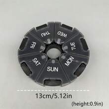 Single/Double Row One-Week Pill Box, Round Press-Type Pill Organizer, 7/14-Compartment Pillbox Of Different Sizes, Daily Regular Reminder Pill Box Monday To Sunday Full Coverage Travel Carry-On & Handbag Essentials, Efficient Management Of Vitamins & Medicines