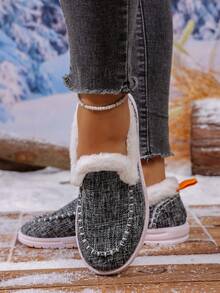 Zapatos planos para mujer, zapatos con forro térmico deslizantes, zapatos casuales, zapatos deportivos para exteriores, zapatos de invierno cálidos para mujer, suelas antideslizantes y resistentes al desgaste, cómodos y transpirables