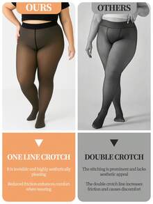 1 Paar 220g Thermoleggings in Große Größen, leicht & atmungsaktiv, halbdurchsichtige Isolierung, einfache Nahtverarbeitung, dick für den Outdoor-Einsatz, bequem für den Wintergebrauch