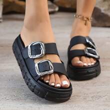 2025 Autumn Women's Flat Sandals - Simple Buckle-Style Shoelaces, Comfortable And Versatile, Capable Of Shaping The Figure, Breathable And Durable. Suitable For Indoor Home Wear Or Daily Outings. Practical And Fashionable Autumn Women's Shoes.