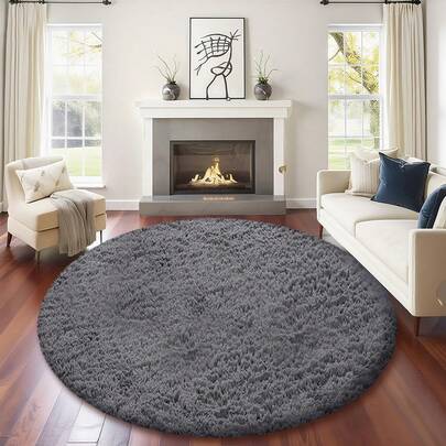 Runder Teppich, verwendet in deko Schlafzimmerdekoration.plüschiger teppich Schlafzimmer,weicher Wohnzimmerteppich 120 cm, 160 cm, einfacher teppich Wohnzimmer rund, runder Teppich 120 Durchmesser, 160 Durchmesser, kleiner runder Teppich, runder Teppich flauschig geeignet für Wohnzimmer, Schlafzimmer, Spielzimmer, Schlafsaal, Sofa, Jugendzimmerdekoration, Arbeits- und Unterhaltungsbereich, leicht zu reinigen, moderner runder Teppich geeignet zum Schaffen einer gemütlichen Atmosphäre.