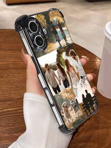 1pc Customized Photo Puzzle Phone Case, Compatible With IPhone 16 Pro Max/16 Plus/16 Pro/17 Pro Max/17 Pro/17/17 Air, Wedding Customized Image, Gift For Couples, Friends, Family, Graduation - Black - View 6