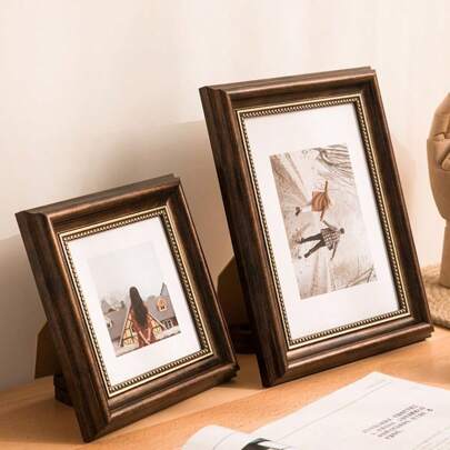 1 peça de moldura de galeria dourada vintage - exibição versátil para parede e mesa, adequada para fotos de paisagens, florais, retratos e arquitetura - perfeita para sala de estar, quarto e decoração de entrada