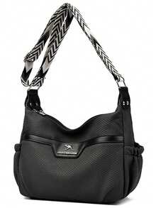 Women's Canvas Shoulder Bag Fashion Multi-Functional Outdoor Shoulder Bag Women's Commuter Large Capacity Shoulder Bag Crossbody - Black - View 5