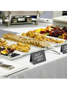 12 个迷你黑板标志，适用于食品标签、派对、自助餐、桌标、婚礼和面包店 - 小型迷你黑板标志、L 形/V 形迷你黑板标志、亚克力黑板自助餐标签、小型黑色桌面黑板标志、小型黑色食品展示标志、派对桌标（适用于留言板标志）、婚礼、帐篷、生日派对、圣诞节、母亲节、毕业典礼