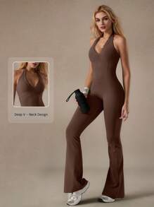 NcmRyu 1 件女式弹力塑身瑜伽、舞蹈、训练、跑步、健身、户外运动连体衣