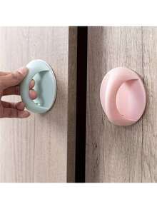 10 peças/5 peças/1 peça Puxador de Porta Sem Furos, Elevador de Tampa de Vaso Sanitário, Puxador Adesivo de Gaveta e Janela, Puxador Adesivo de Armário, Empurre e Puxe Porta Deslizante