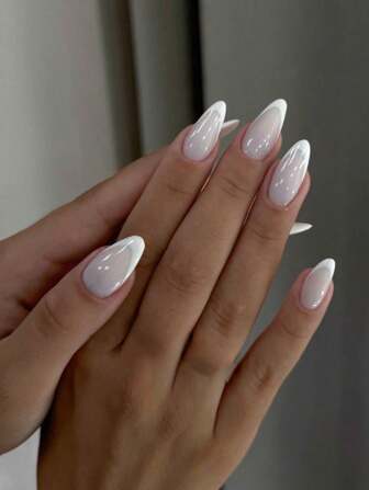 10 Pieces Of Handcrafted Press-On Short Nails, Short Nails, French Nail Tips, White Nails, Pink Nails, Green Nails, Blue Nails, Yellow Nails, Red Nails, Orange Nails, Glitter Cat's Eye Nails, With Nail Art Tools, Simple And Luxurious Style, Suitable For Work, School And Daily Almond-Shaped Nail Stickers.