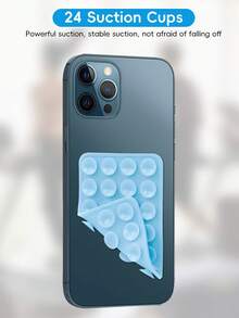 48-Piece Double-Sided Suction Cup Phone Stand, 24 Suction Cups On Each Side, Detachable Phone Stand, Waterproof And 360° Rotatable, Suitable For Bathroom Walls, Glass Mirrors, Dressing Tables, Various Smooth Walls, Not Suitable For Rough Walls, Compatible With All Mobile Phones And Mini Tablets Compatible With IPhone, Android Phone, Gift For Birthday, Family, Friends Phone Holder Phone Accessories