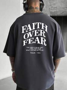 Men's Short-Sleeved Graphic T-Shirt, Urban Design, 100% Cotton, Unisex, Gift Idea For Him Or Her, Comfortable Casual Top. - 灰色 - 查看 3