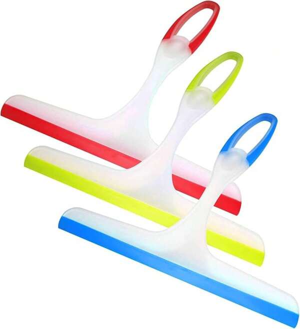 Glass Door Shower Squeegee, 3-Piece Bathroom Squeegee Shower Cleaning, Window Cleaning Squeegee Glass Shower Door, Suitable Car Window Wiper, Mirror, Windshield