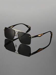 1 件复古金属男士时尚眼镜，经典大镜框