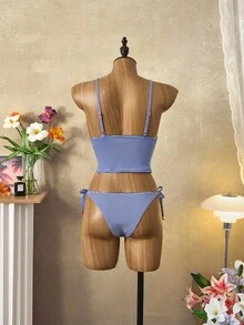 Bellisia Tankini listrado feminino para férias na praia no verão