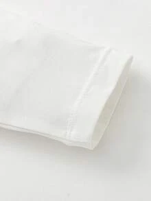 Balabala 2025秋季新款女童长袖T恤 - 男女通用少女基础款纯棉上衣 - 白色調 - 查看 5