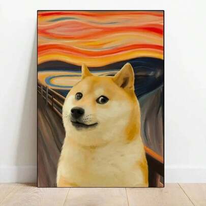 1pc Canvas Painting Funny Memes Capybara Duck Wear Buiness Suit Drink Coffee Posters Animal Wall Art For Living Room Home Decoration No Frame Wall Stickers Room Decor Wall Sticker Wall Decor Stickers Home Decor
