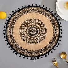 4 Stücke/6 Stücke/8 Stücke schwarze herzförmige runde Tischsets, Tischdekoration kann als Tischsets, Untersetzer, Tisch, Couchtisch und Terrasse verwendet werden. Geeignet für Zuhause, Restaurant, Küche, Hotel und Büro runde Tischset Dekorations-Set