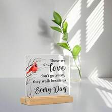 Rote Kardinal Gedenkgeschenk, Beileidsgeschenk für den Verlust eines geliebten Menschen, rote Kardinal Tischdekoration Plakette