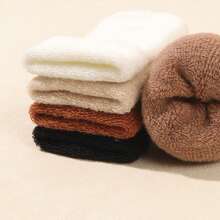 5双婴儿纯色保暖羊毛袜，秋冬款 - 彩色 - 查看 5