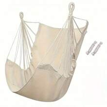 1pc Outdoor Single Hammock Chair, Solid Color Style Hanging Chair, Comes With 2 Ropes For Easy Carrying And Storage