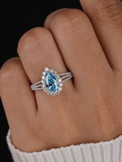 1pc S925 Sterling Silver Teardrop Pattern Ring, Women's Thumb Ring, Exquisite Jewelry Gift