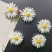 2 piezas/5 piezas/8 piezas/10 piezas/15 piezas Imanes de nevera con flores de margarita - Imanes ovalados de plástico blanco y amarillo, adecuados para la organización del hogar y la oficina, excelentes para la decoración de vacaciones, regalos y uso en la cocina, imanes de refrigerador - Blanco - Ver 1