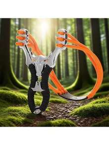 1 Piece Stainless Steel Slingshot, Straight Bow Slingshot, Easy To Install Rubber Band, Suitable For Hunting And Shooting Practice - Professional Precision High Strength Slingshot Stress Relief Tool, Outdoor Entertainment, Hunting Game Slingshot, Boys Outdoor Leisure, Slingshot Party Gift