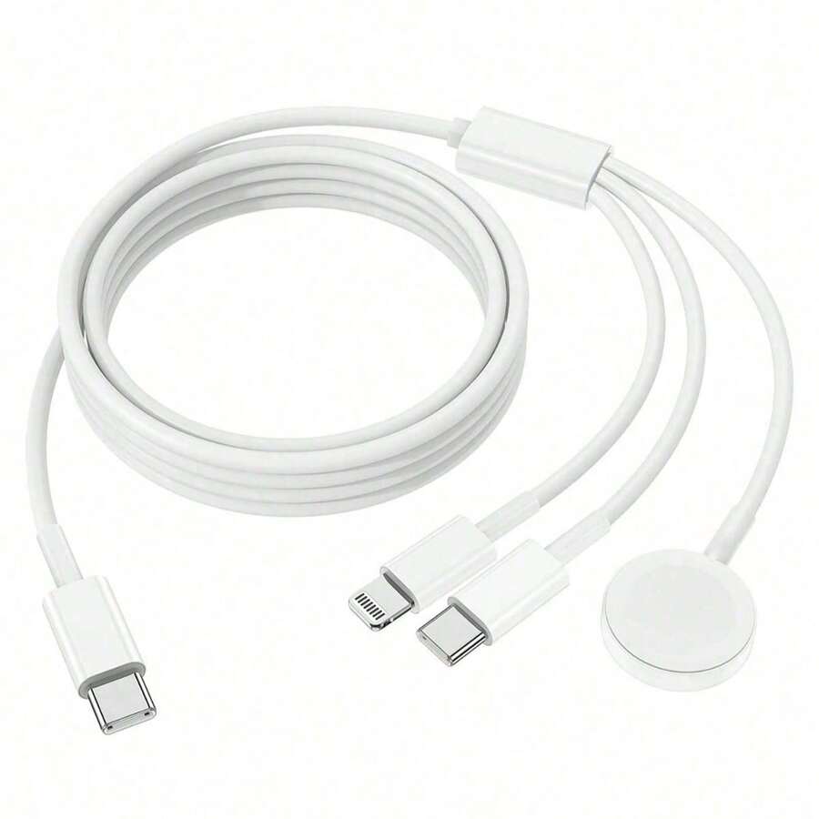 1 pieza Cable de carga para reloj, compatible con carga inalámbrica USB/Tipo-C para reloj + Cable de carga Tipo-C + Lightning, compatible con iPhone/SE/S9/S8/S10/S11/SE 3/Ultra 3