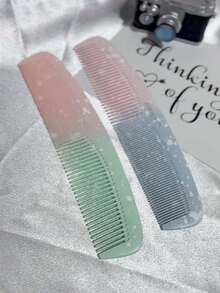 4件套经典渐变纹理防静电塑料发梳套装，适合日常使用，婚礼派对回礼/伴娘礼物，木纹梳子，宽齿梳，尖尾梳，胡须梳，细齿专业美发梳套装，男女理发造型/卷发/蓬松/分缝/胡须造型，顺发梳，学习用品，女孩圣诞礼物，新年礼物（渐变色随机），万圣节/圣诞节配饰礼物，美发造型工具，家居美发配件 - 漸層風格 - 查看 15