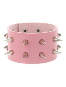 1 pieza Pulsera de mujer minimalista de la serie rosa de piel de PU, adecuada para uso casual y formal, idea de regalo duradera y cómoda, accesorio encantador - Rosa - Ver 18