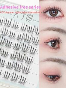 36pcs Glue-Free Eyelashes, 3 Clusters Forming Natural & Realistic Lashes, Suitable For Beginners, Eyelash Extension & Lengthening, Ideal For Halloween Cosplay, Performances, Dates, Sweet & Cute Korean Style Lash Clusters, Eyelash Clusters, Individual Eyelashes, Lashes, Fake Lashes
