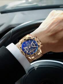 1 chiếc-Đồng hồ nam thời trang dây đeo silicon mặt lớn Đồng hồ thạch anh nam Đồng hồ thể thao, Đồng hồ dành cho nam - Nhiều màu - Xem 6