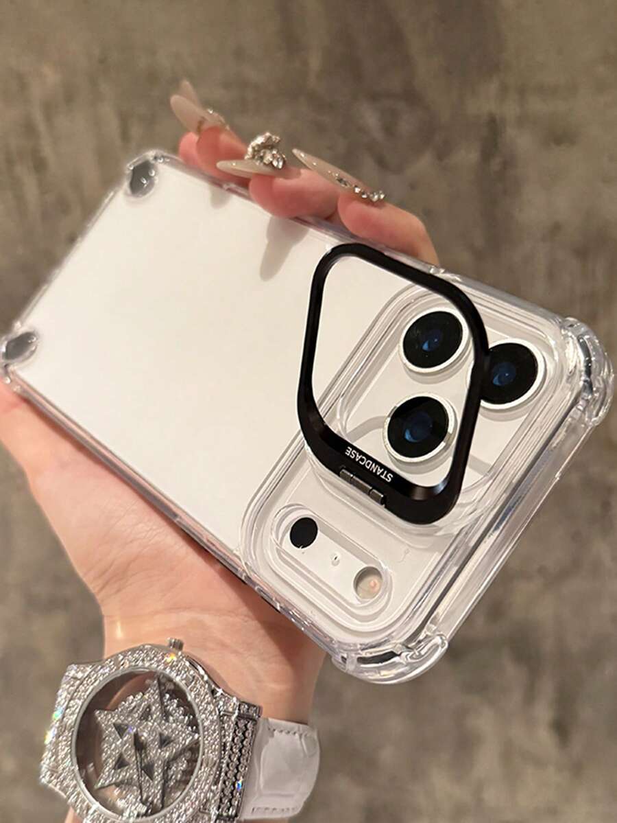 Luxuriöse Vier-Ecken-Linsenhalterung Transparente Handyhülle kompatibel mit iPhone 17Air 17 16 15 14 13 Pro Max, stoßfeste Rückabdeckung
