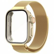 2 In 1 Milanese Loop Strap +Change To Ultra Case Compatible With Huawei Fit 4 Pro Band Stainless Steel Magnetic Belt Bracelet