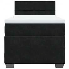 vidaXL Boxspringbett Mit Matratze Schwarz 80x200 Cm Samt - Black - View 4