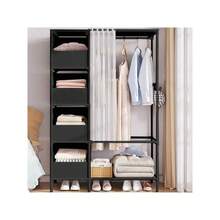 Heavy Duty Metal Clothes Rail Storage Garment Shelf Hanging Rack Display Stand - Black - View 5