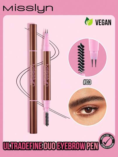 MISSLYN-UltraDefine Lápiz de Cejas de Doble Punta, Punta de Doble Garra, Punta de Doble Línea, Lápiz de Cejas a Base de Agua, Apto para Cejas, Delineador de Ojos, Línea del Cabello, Pestañas Inferiores y talla grande, Lápiz Multifuncional, Color Vívido, Aplicación Suave, Larga Duración y a Prueba de Manchas, Fácil para Principiantes, Resistente al Agua y al Sudor, Versátil para Fiesta, Diario, Transporte y talla grande, Portátil y Fácil de Usar