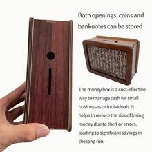 1 件 - 现金保险库木制储蓄盒、木制现金储蓄存钱罐、带计数目标的木制存钱罐硬币存钱罐、储蓄挑战盒、木制硬币存钱罐、木制储蓄盒、带金钱目标和数字的木制储蓄盒、带储蓄计数器 - 彩色 - 查看 12