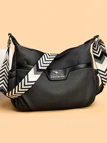 Women's Canvas Shoulder Bag Fashion Multi-Functional Outdoor Shoulder Bag Women's Commuter Large Capacity Shoulder Bag Crossbody - Black - View 1