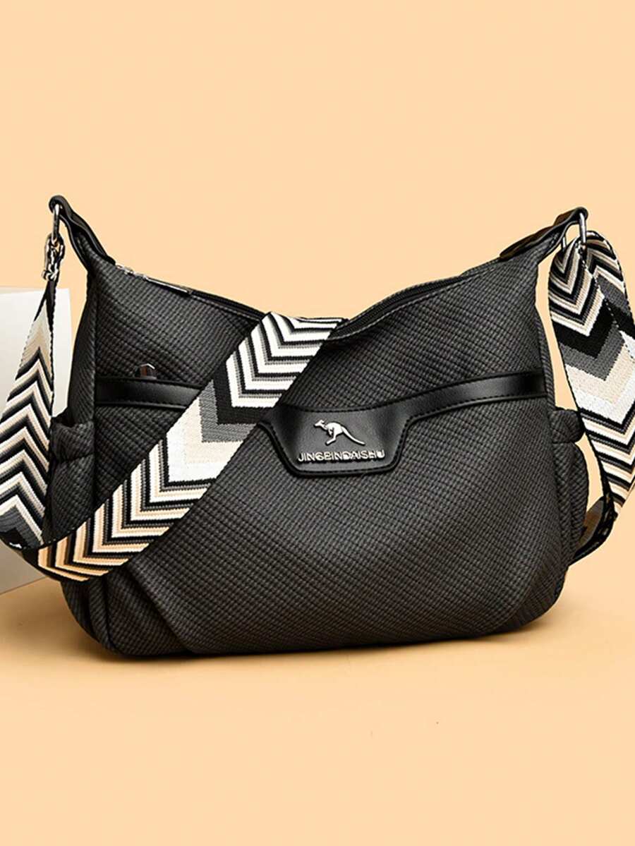 Women's Canvas Shoulder Bag Fashion Multi-Functional Outdoor Shoulder Bag Women's Commuter Large Capacity Shoulder Bag Crossbody - Black - View 1